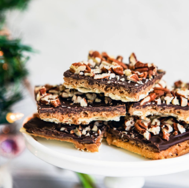 Keto Christmas Crack Pecan Toffee