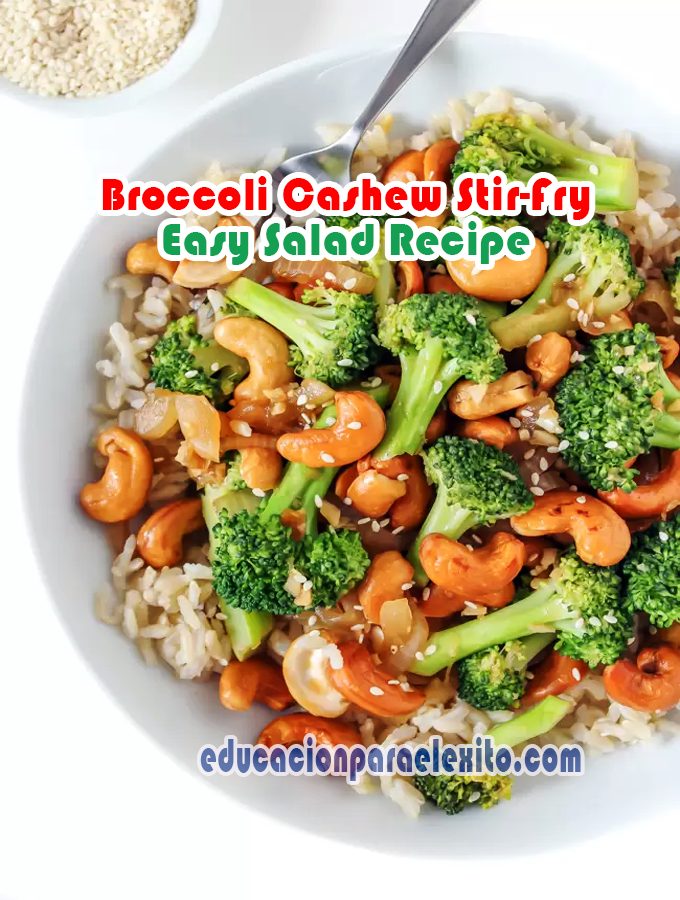 Broccoli Cashew Stir-Fry Easy Salad Recipe