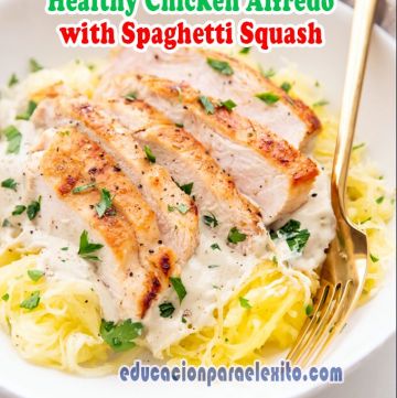 Healthy Chicken Alfredo with Spaghetti Squash